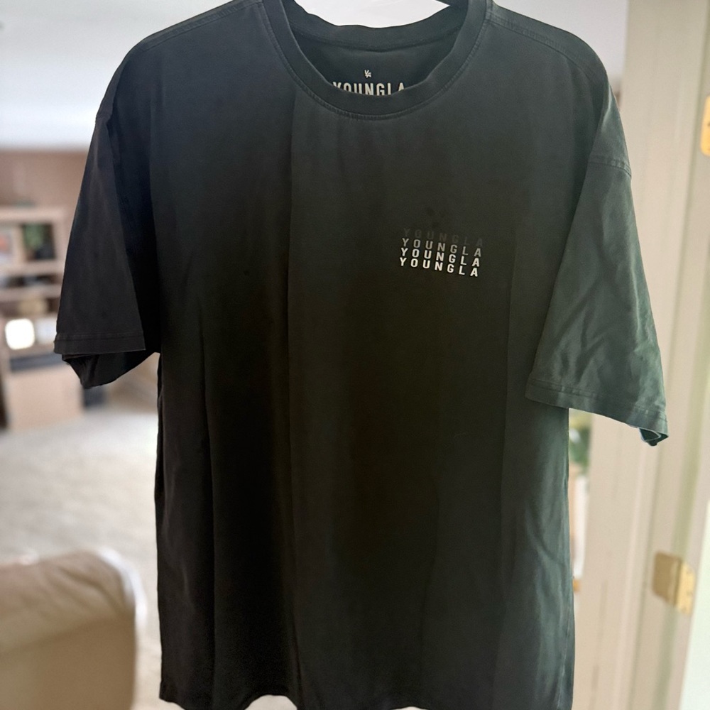 YoungLA Black Short Sleeve Tee Classic Crew Neck
